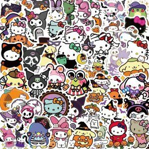 50 Pcs Kawaii Stickers Horror Ghost Theme Graffiti Stickers For Personalized
